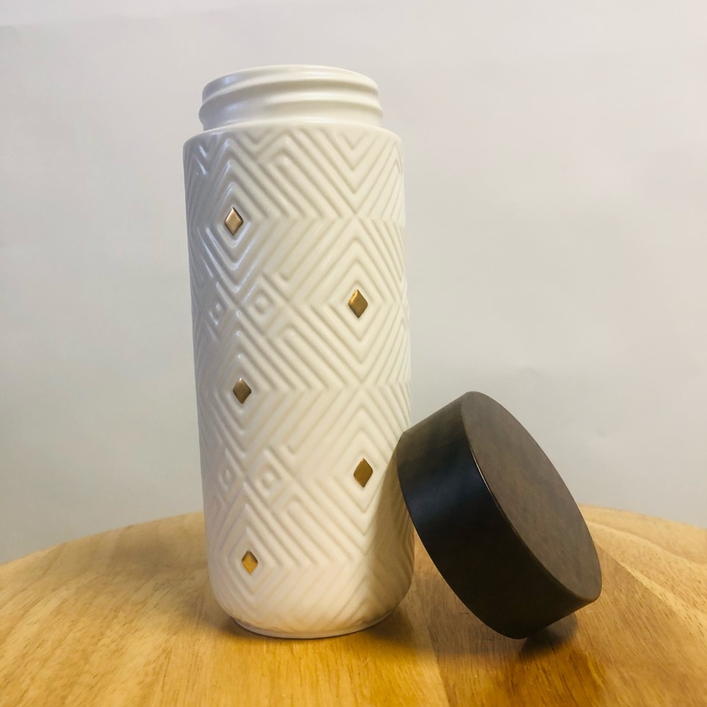 ACERA LIVEN 8oz Gold Diamonds Tourmaline Travel Mug